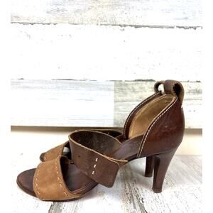 Vintage Chloe Womens 6.5 EU 36.5 Brown Leather Slip On Pump Heels Work Dress